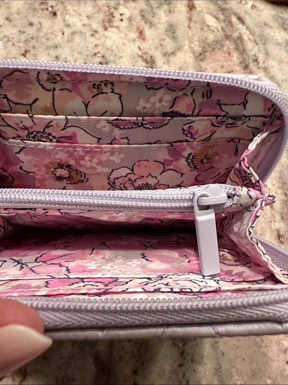 Vera Bradley Quilted Compact Wallet - Light Silver - Picture 3 of 6